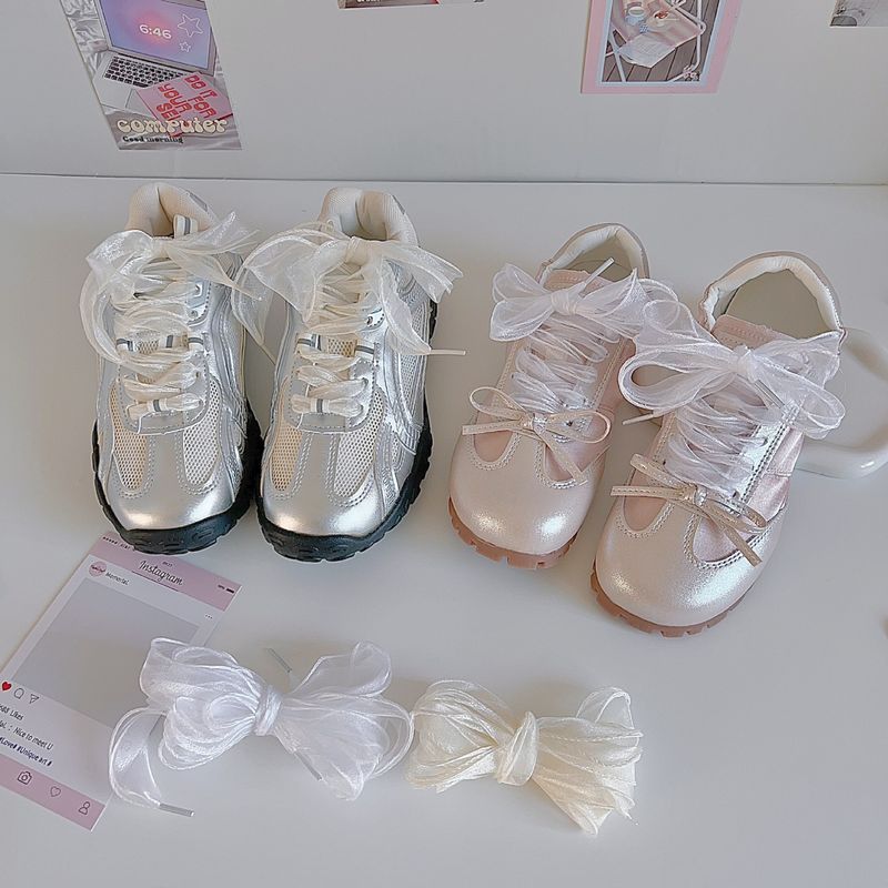 Lacci per scarpe con nastro, lacci trasparenti, stile balletto, versione coreana, fibbia con perla, corda per scarpe bianco sporco_voghion.com
