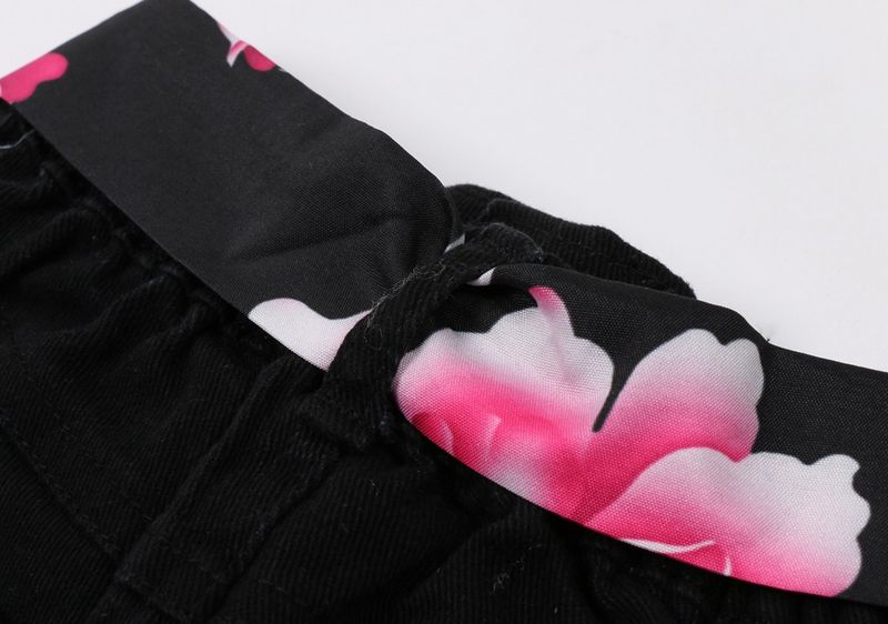 Kinderbekleidung für Mädchen, Jeansshorts, Anzug, rosa One-Shoulder-Top, weiße Shorts, zweiteilig_voghion.com