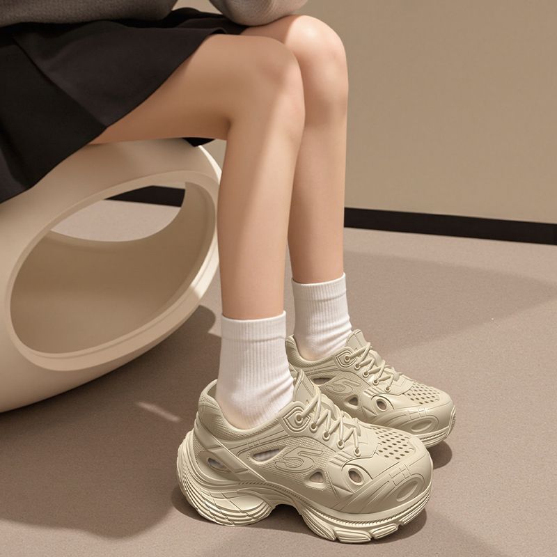 Scarpe unisex da papà, sandali da spiaggia antiscivolo, suola spessa rialzata, stile campus, WastelStyle_voghion.com