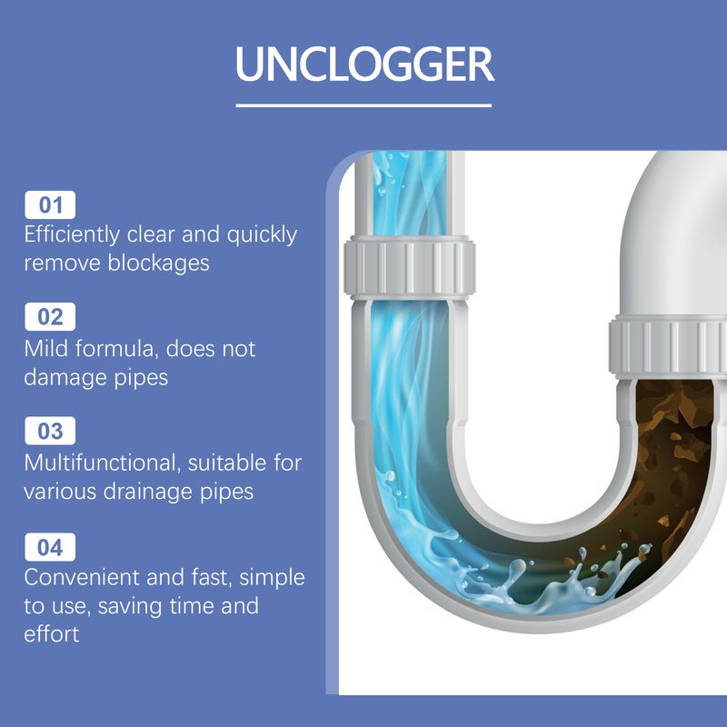 Jakehoe Pipe Unclogger Cleans Kitchen Sinks Bathroom Drains Quick Unclogger For Clogged Pipes_voghion.com