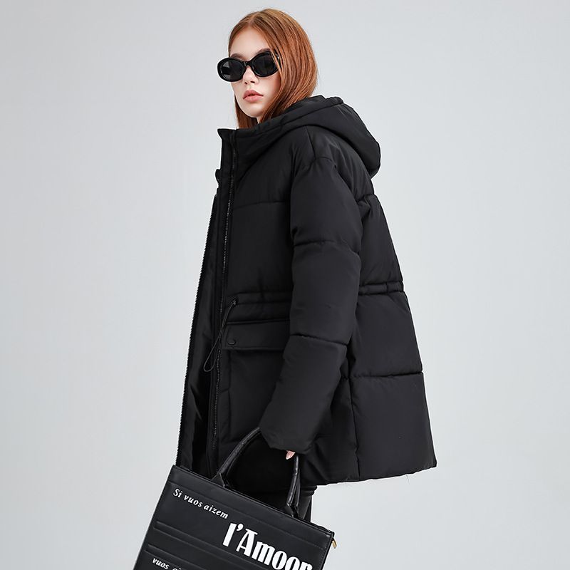 Women's Clothing Women's Oversized Puffer Jacket - Hooded Winter Coat With Quilted Detailing_voghion.com