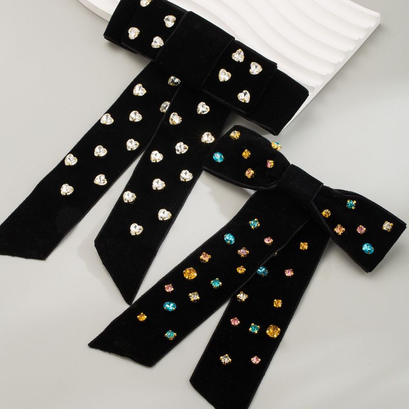 Nuovo peluche in stile coreano, strass per unghie di alta qualità, fermaglio a molla di alta qualità, fiocco a doppio strato, capelli da donna alla moda_voghion.com