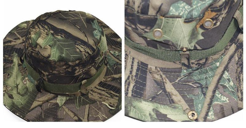 Camouflage Large Eave Outdoor Fisherman UV Resistant Sun Hat, Fishing Jungle Hat_voghion.com
