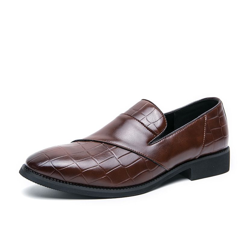 Unbeatable Quality Unbeatable Quality Large Size Le Fu In Spring And Autumn 2025, Korean Embossed Casual Formal Patchwork Leather Shoes For Men_voghion.com
