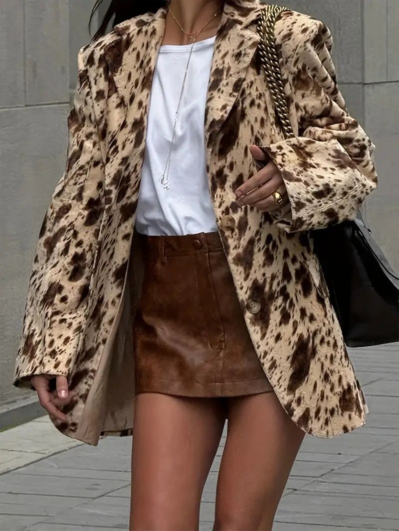 Women's Clothing Leopard Print Blazer Jacket – Work-to-Weekend Versatility (S-XXL, Comfort Fit)_voghion.com