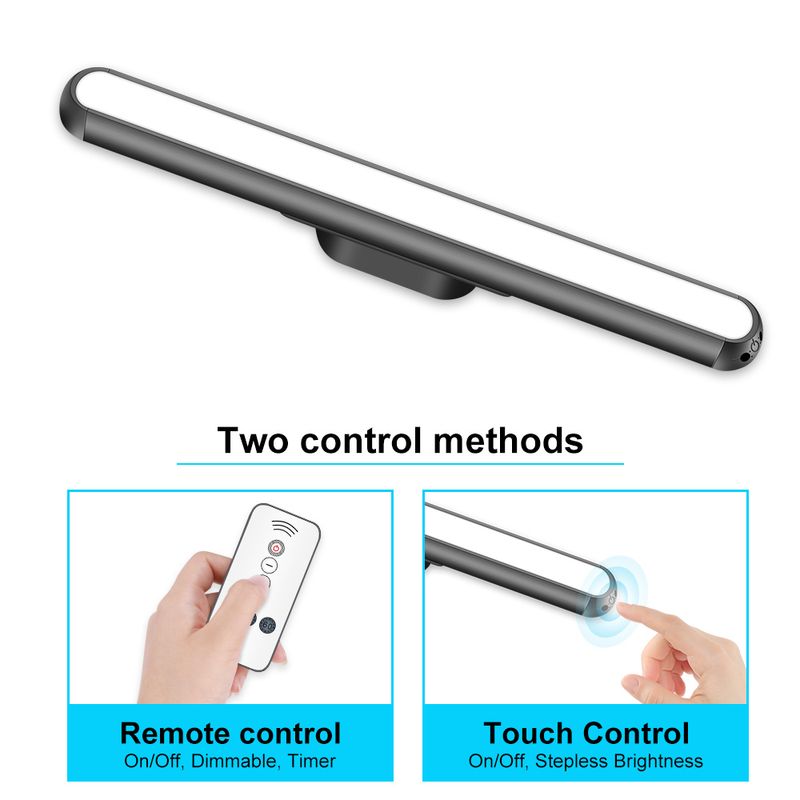 Veilleuse LED sous armoire, éclairage de placard, éclairage de cuisine, chambre à coucher, lampe murale avec bande magnétique, télécommande USB_voghion.com