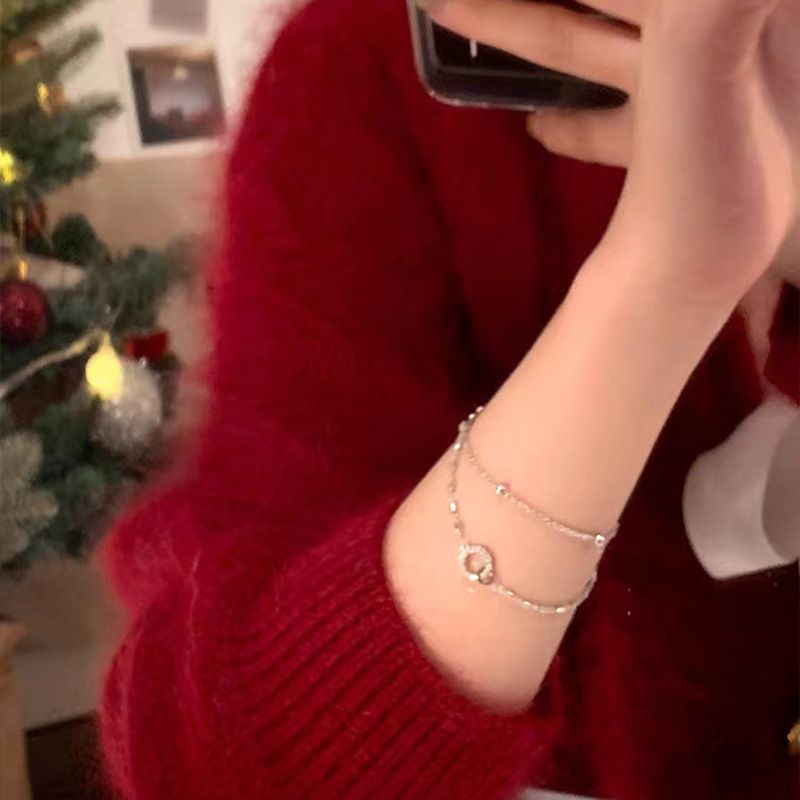 Dwuwarstwowa bransoletka z cyrkonii dla kobiet, lekki luksus, wysokiej klasy, niszowy design, prosty spersonalizowany łańcuszek, fajny i_voghion.com