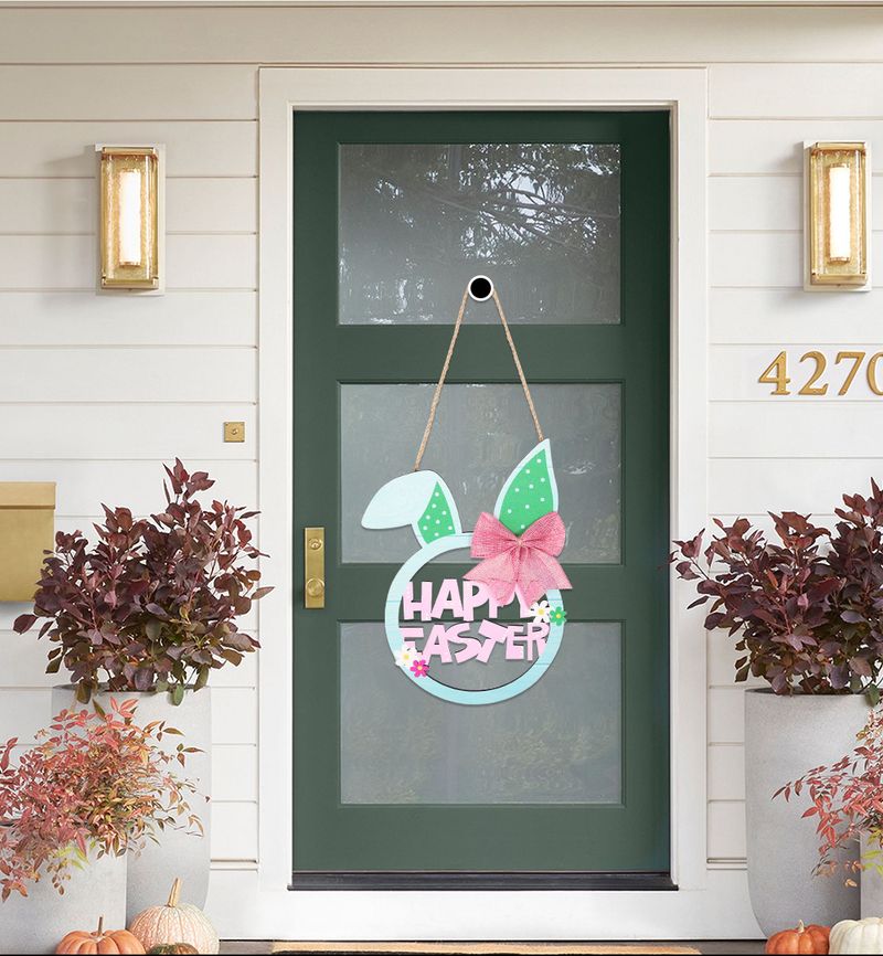 Neu Ostern Dekoration Holz Zeichen Tür Hängen Urlaub Partei Hause Wand Dekoration Wand Hängen Kaninchen Ei Bogen_voghion.com