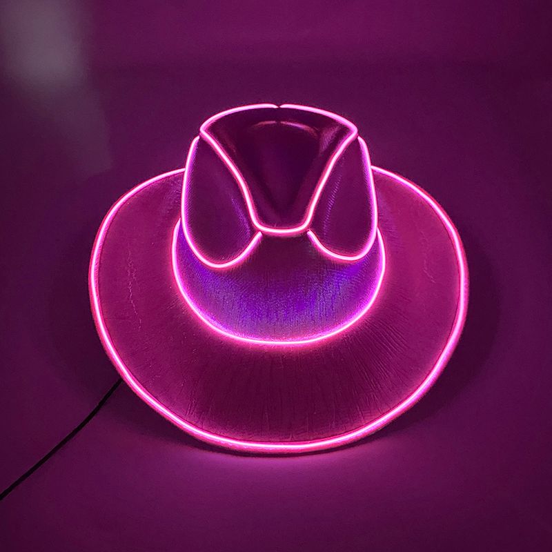 Heißer Verkauf LED Perlglanz Cowboy mit Lichtern Western Cowgirl Hut Geburt Halloween, Wired, Holi Mode Cool Sommer Meer_voghion.com