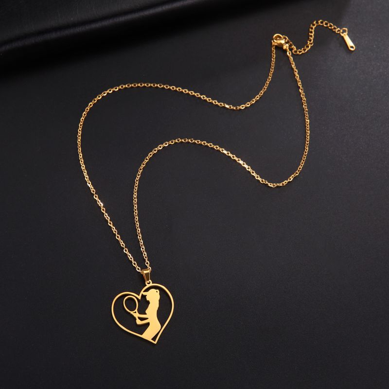 Collier tendance COOLTIME en acier inoxydable avec pendentif sport pour les amateurs de sport, bijoux ras du cou pour couple, cadeau_voghion.com