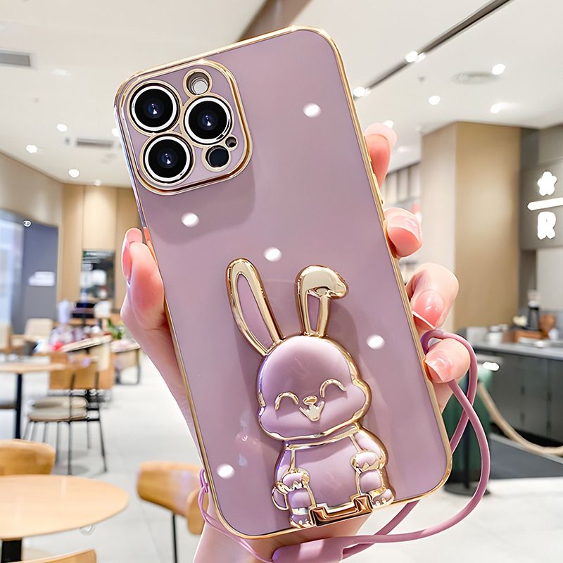 Tie Rod Rabbit Bracket Case For Motorola Moto G23 G13 G32 G20 G30 Plus G22 G8 Power G10 G9 Play Plating Cover_voghion.com