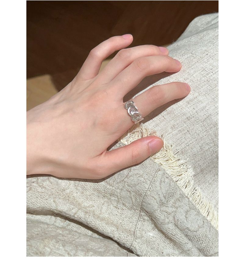 S925 Sterling Silver Lace Brushed Plain Ring Ring For Women Does Not Fade Niche High-end Sense Light Luxury Versatile Open Jewelry New_voghion.com