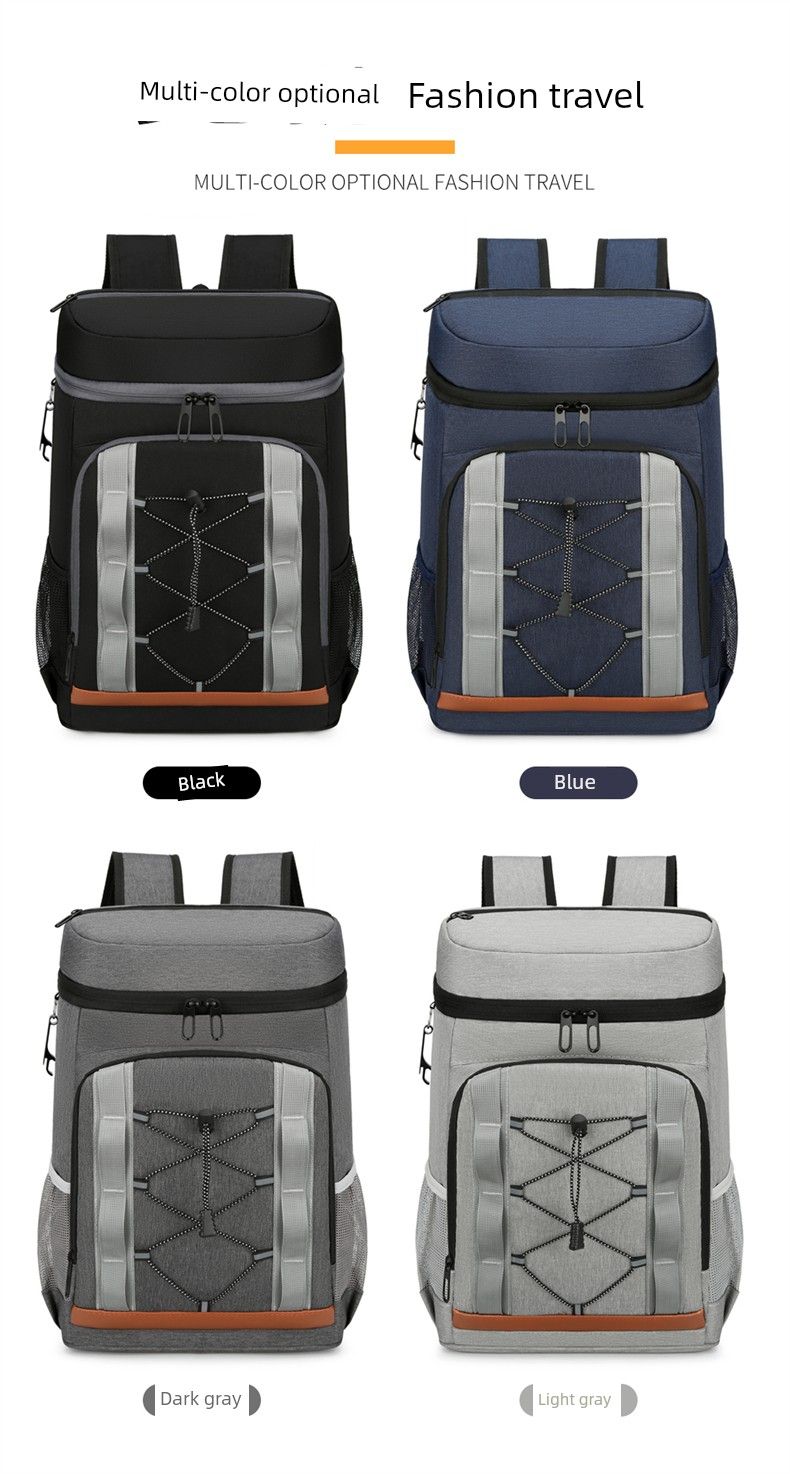 2024 Neuankömmling Isolierter Picknick-Rucksack mit großer Kapazität für draußen Kaltbierbeutel Oxford-Stoff Verdickter Eisbeutel_voghion.com