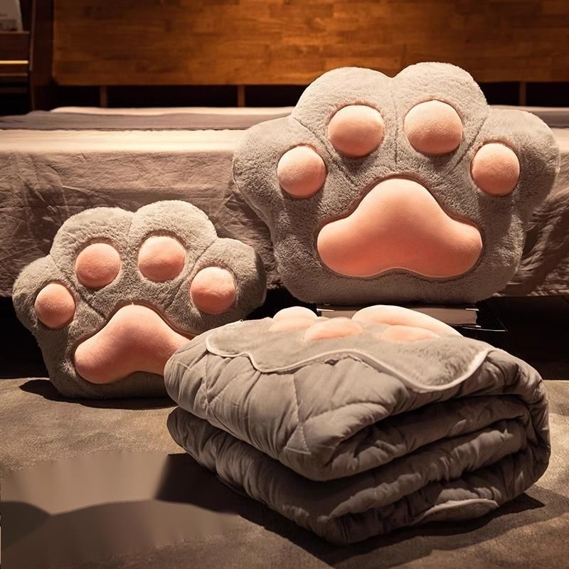 Cuscino per pisolino da ufficio a doppio uso con motivo a cartoni animati, coperta per aria condizionata, cuscino per auto due in uno per la pausa pranzo_voghion.com