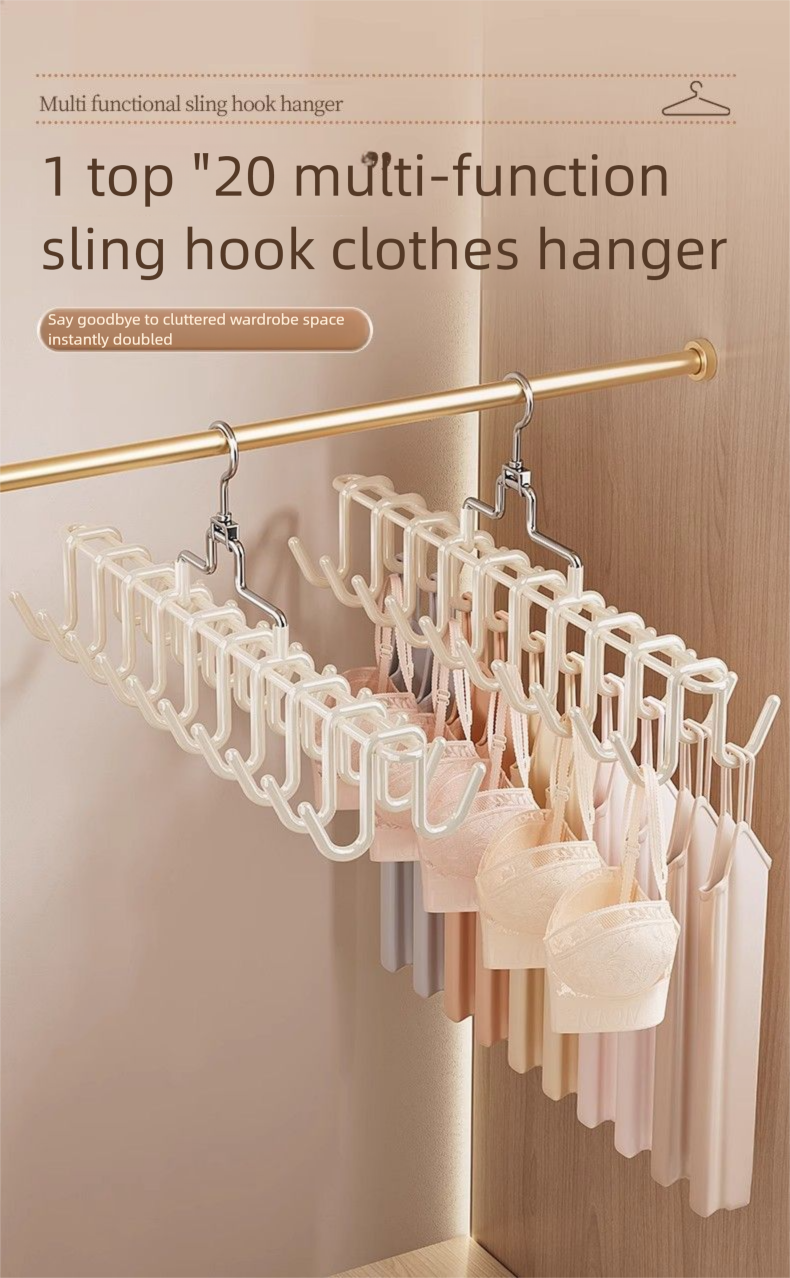 Camisole Unterwäsche Haken Multi-Funktions Kleiderbügel Weste Lagerung Artefakt Hause Schlafsaal Nicht-Slip Multi-Clip Wäscheständer_voghion.com