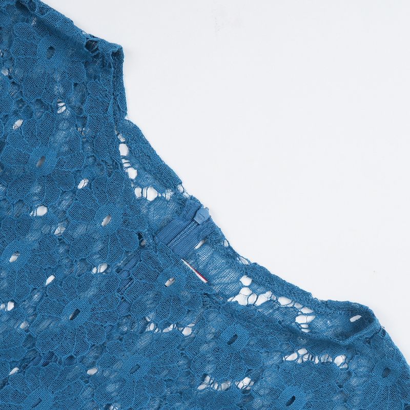Roupas femininas Robes Plus Size Roupas femininas Vestido de renda com decote redondo_voghion.com
