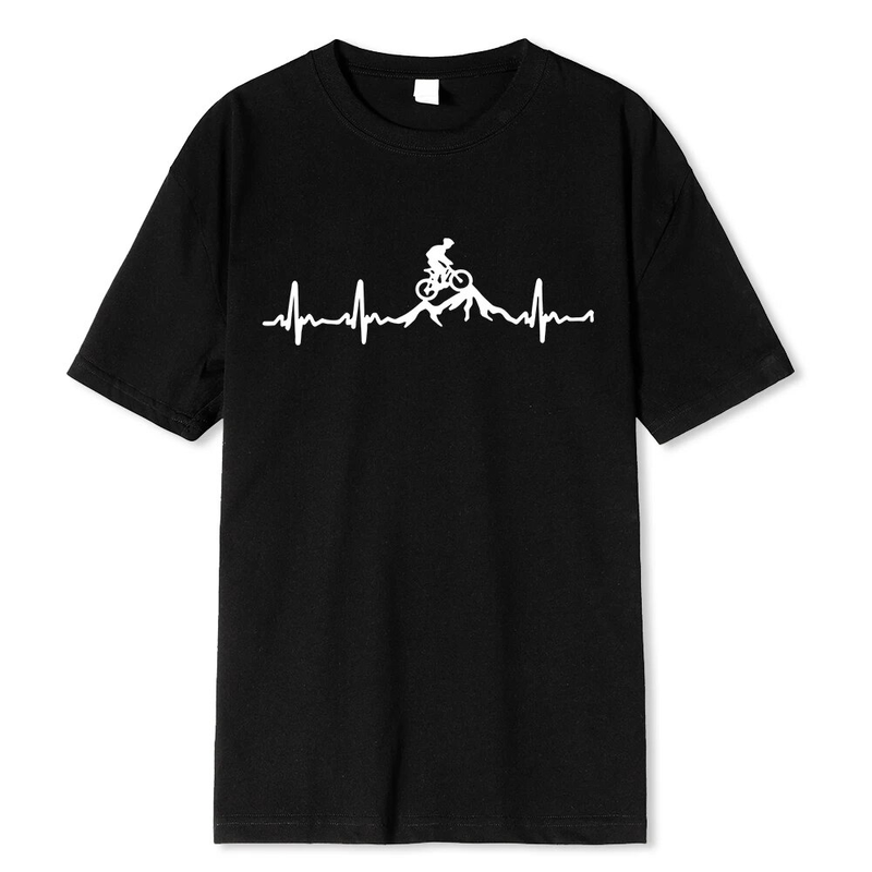 VTT battement de coeur vélo hommes T-shirts décontracté imprimé 2024 été manches courtes noir t-shirt T-shirts grande taille Camiseta_voghion.com