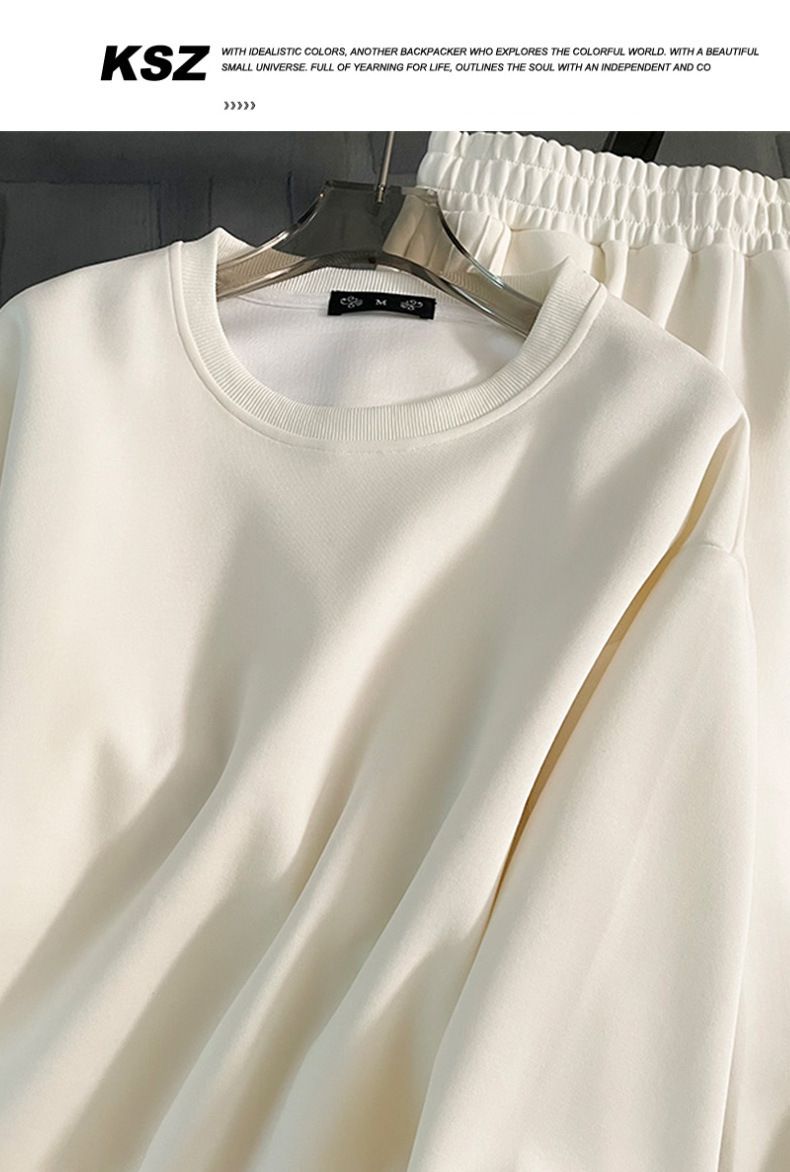 Ny casual genser med vide benbukser i to deler, moteriktig sportsdress for kvinner_voghion.com