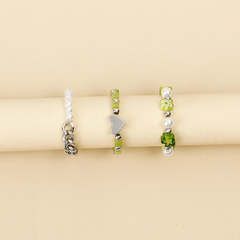Set di gioielli da donna, estate, tendenza, in argento, a forma di cuore geometrico, confezionati singolarmente, con anello di perle_voghion.com