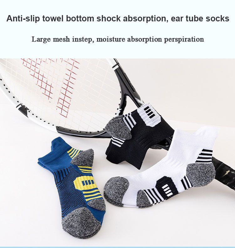 ActiveGo ActiveGo Cross-Border Sweat-Absorbent Breathable Towel Bottom Men's Short Tube Sports Thickened Running Outdoor Hiking Socks_voghion.com