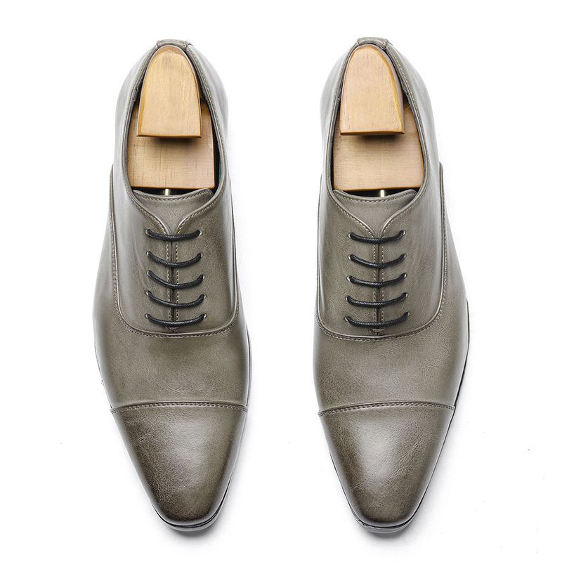 Oxford puntiagudo de alta gama para hombres, zapatos de cuero británicos clásicos y cómodos de negocios, zapatos formales pulidos de color_voghion.com