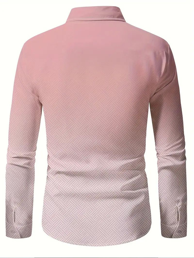 Camicia casual a maniche lunghe da uomo, nuova, primavera e autunno, con colori sfumati_voghion.com