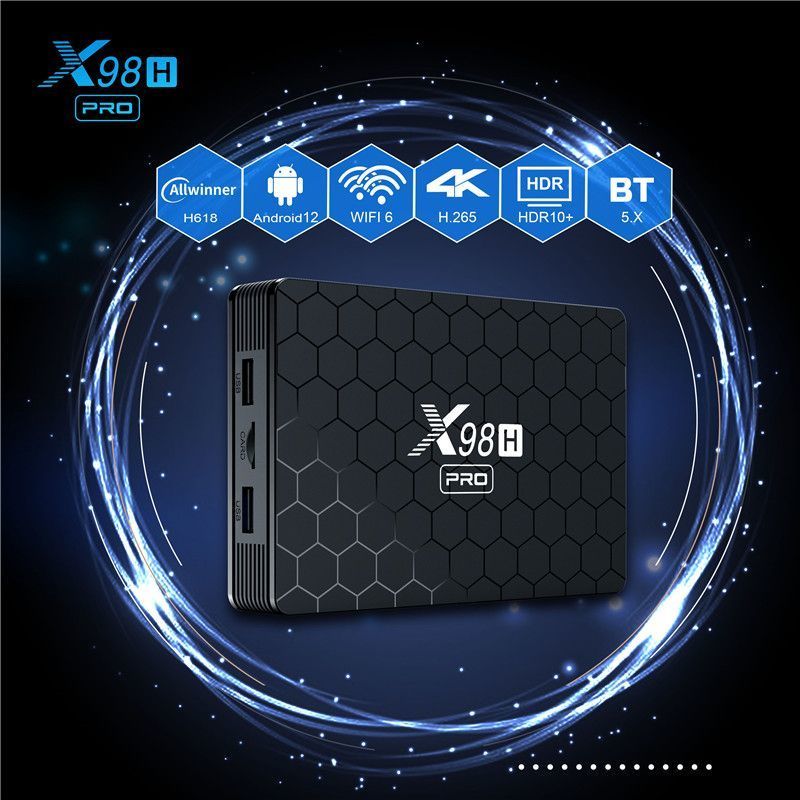 Smart X98H PRO TV Box – Android 12, Allwinner H618, WiFi6, BT5.0, 4K UHD Streaming Device_voghion.com