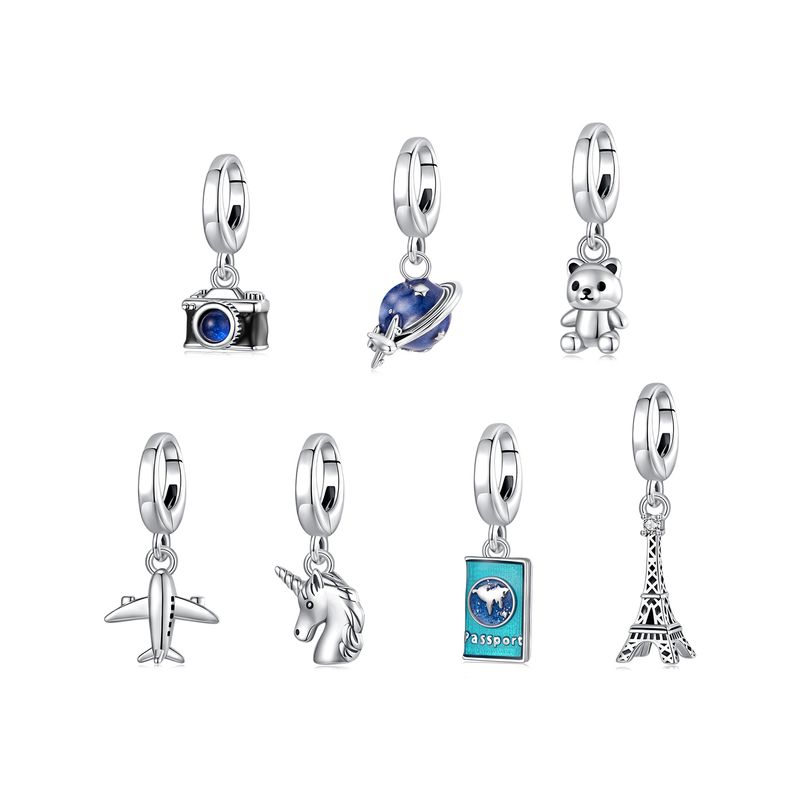 Ciondolo con ciondolo "Viaggio in tutto il mondo" in argento sterling, SCC3030_voghion.com