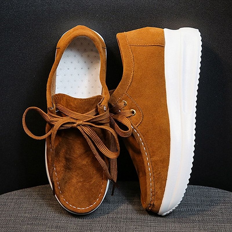 SHLIANG Nuove scarpe da ginnastica comode con plateau da donna, alla moda, con lacci, casual, vulcanizzate, Y0108_voghion.com