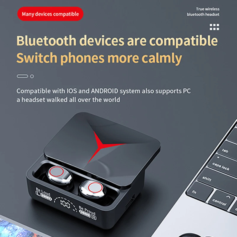 Auricolari sportivi stereo con vera riduzione del rumore wireless M90pro modello privato Bluetooth TWS nell'orecchio_voghion.com
