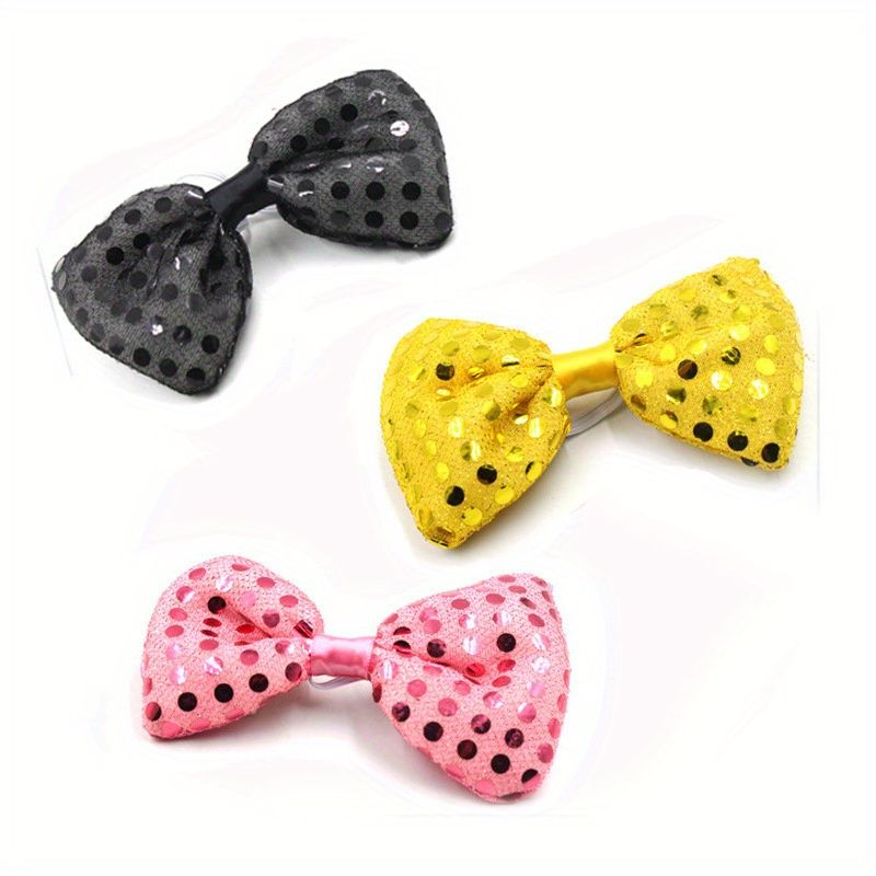 10/20pcs LED Light Up Sequin Bow Ties Flashing Light LED Bowties Mens Bow Ties Glowing Bar Bungee Dance Party Festival Decor_voghion.com