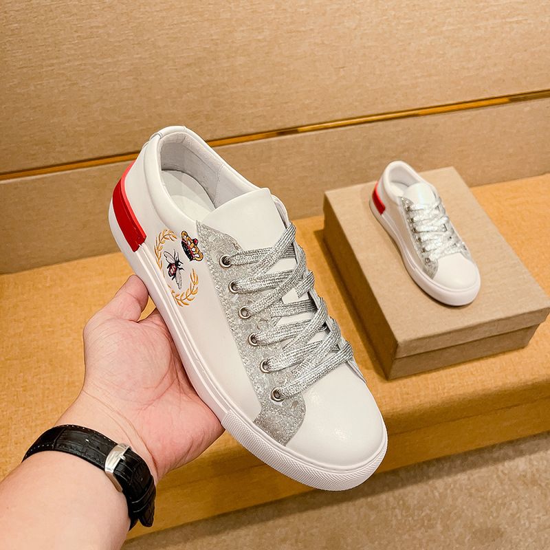 Men's Genuine Leather Casual Spring Autumn Light Luxury Trendy Brand White Shoes High-end Feel_voghion.com