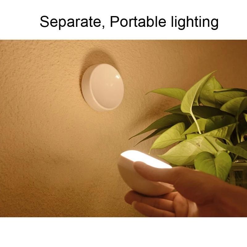Luce notturna a LED con sensore di movimento, ricarica USB, lampada rotonda per camera da letto, corridoio, bagno di casa_voghion.com