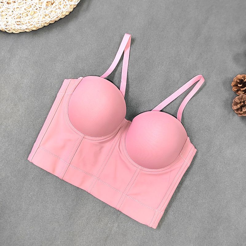 Vêtements pour femmes, caraco grande taille sans sous-vêtements, hauts pour filles sexy, style court, nombril exposé, haut tube sexy en arête de poisson, couleur unie_voghion.com