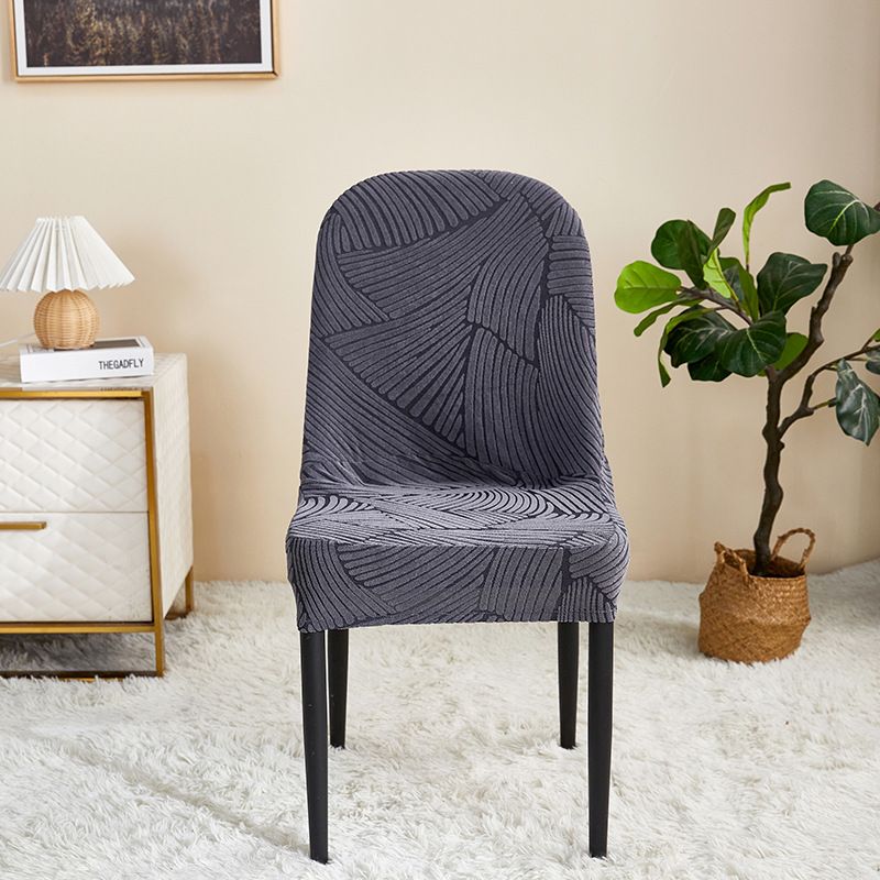 Thickened jacquard curved chair cover all-inclusive universal dining table and chair protective cover household large round stool cover_voghion.com