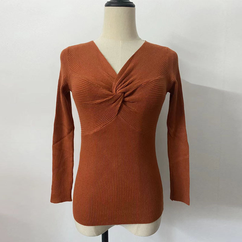 Haut pull crépu décontracté à la mode pour femmes_voghion.com