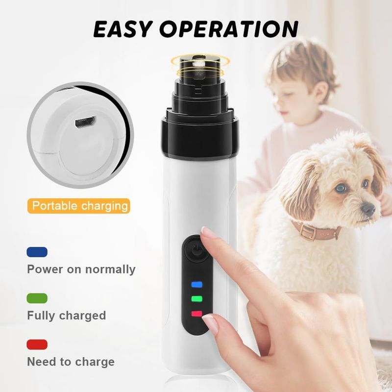 Pet Grinder 2 velocidades USB aparador elétrico gato cachorro polidor cortador de unhas automático_voghion.com