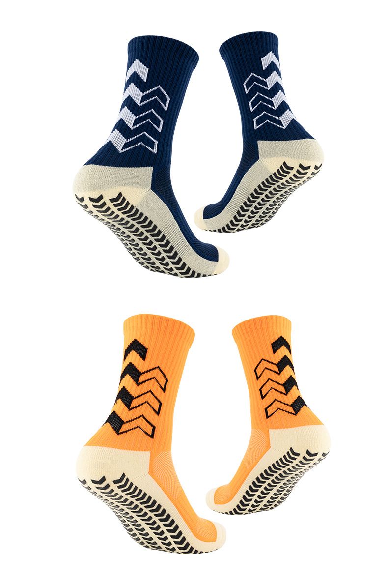 Calzini da uomo con freccia e puntini, calzini sportivi antiscivolo, calze spesse con fondo in asciugamano, calzini da allenamento_voghion.com