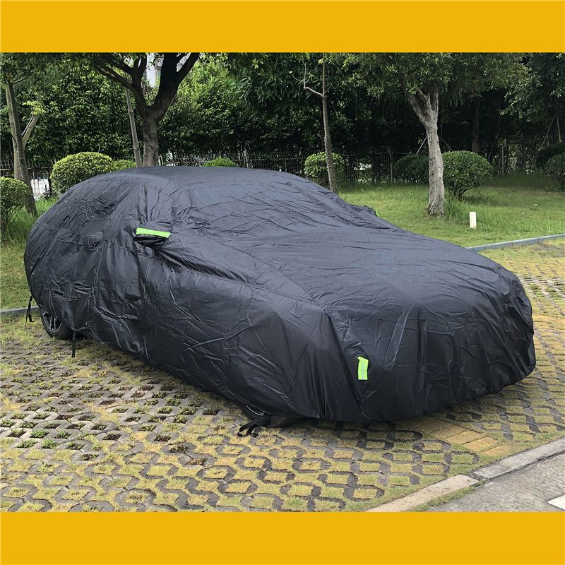 Universal-Vollabdeckung für SUV/Limousine, wasserdicht, für den Außenbereich, Schutz vor Sonne, Regen und Schnee, UV-Schutz, Reißverschluss-Design, schwarze Autoabdeckung, S-XXL_voghion.com