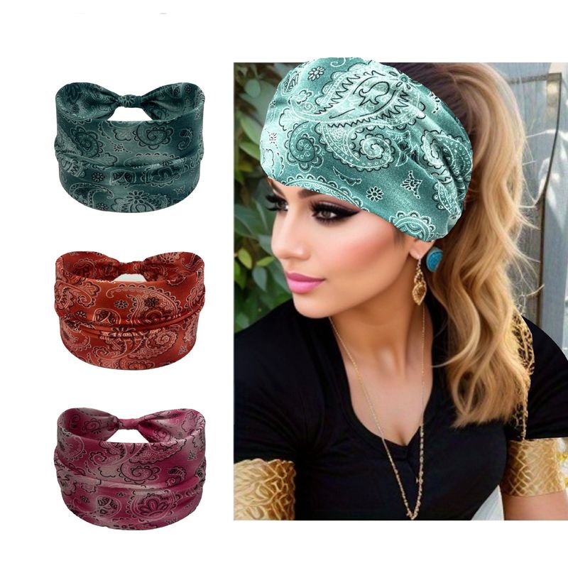 Breites Stirnband für Damen im Sommer, Bohemian-Stil, Kopftuch, multifunktionales Haar-Accessoire für Yoga, Laufsport_voghion.com