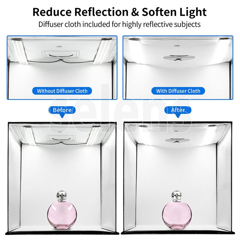 24' großes tragbares Fotostudio LED-Lichtkastenzelt Würfelfotografie PULUZ 60cm_voghion.com