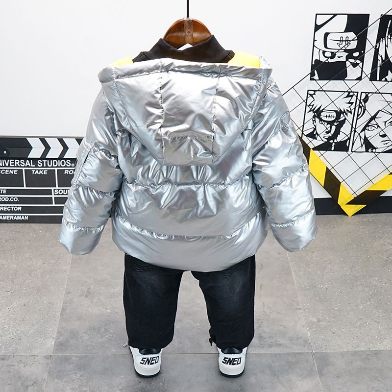 Abbigliamento per bambini 2024 Inverno Ragazzi Piumino spaziale Più Camicia con fondo in velluto Più Jeans in velluto_voghion.com