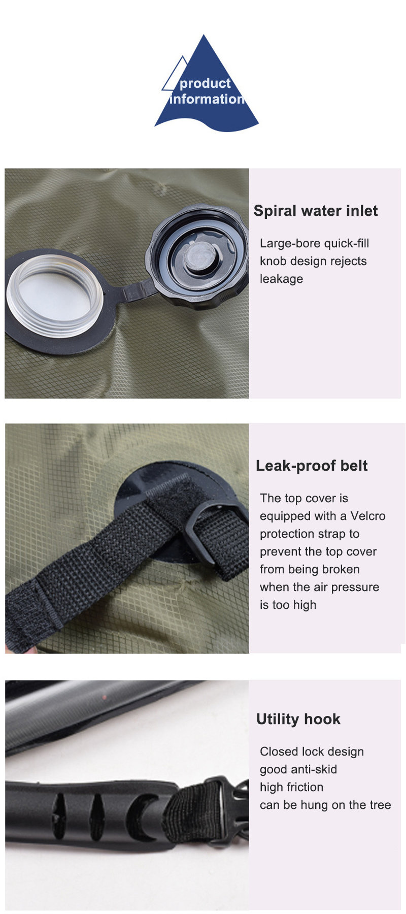 Camping Faltbare tragbare Duschtasche Große Kapazität Badewassertasche Waschwasser-Aufbewahrungstasche Solarthermometer Wasseraufbewahrungstasche_voghion.com