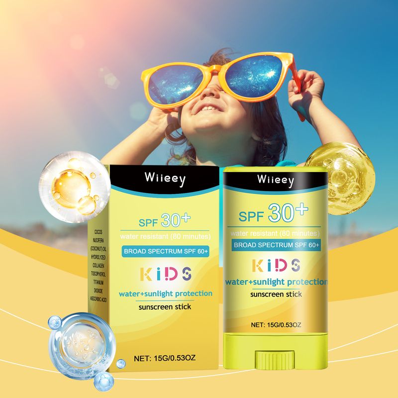 Wieey 15g SPF30+ Crema Solare Stick per Bambini Rinfrescante per la Pelle Antiossidante Controllo del Sebo Protezione Estiva UV Stick Solare Impermeabile_voghion.com