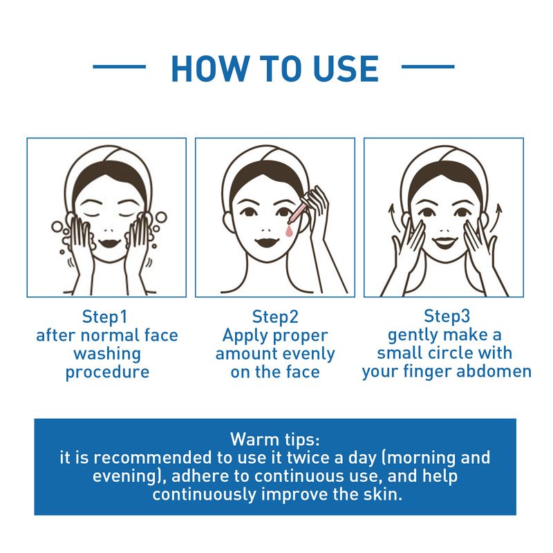 Siero viso all'acido ialuronico puro Anti invecchiamento Linee sottili lisce Lifting viso Sbiancamento Idratante Prodotto per la cura della pelle coreana 30ml_voghion.com