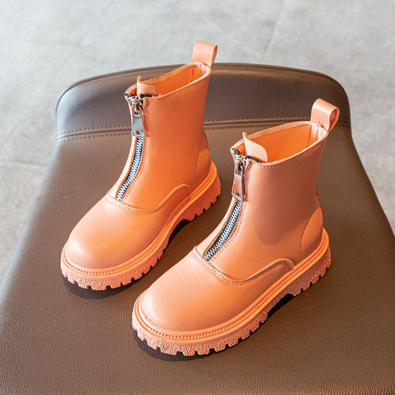 Mädchen Schuhe Herbst Winter Neue Kurze Mitte-Kalb Jungen Leder Stiefel Wasserdicht Rutschfeste Mode Zeigen Ma Xuheng kinder_voghion.com