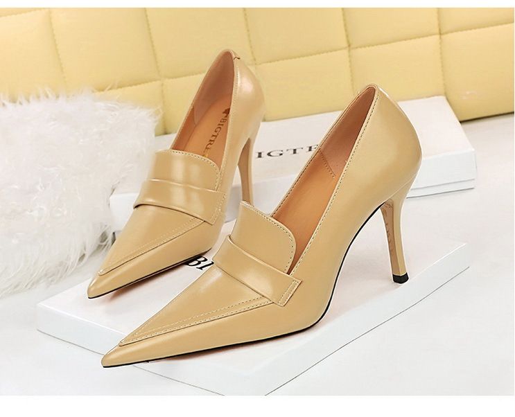 958-1 Wind Women's Pointed Toe, Shoes, High Heels, Slim Fit, Deep Mouth Single Shoes_voghion.com