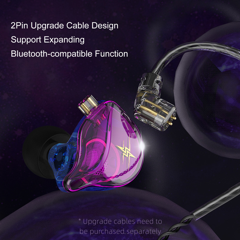 2Pcs QKZ ZXT Wired Earbud Ergonomic with/without Mic TPE 10mm Moving Coil In-ear Earphone for Gaming_voghion.com