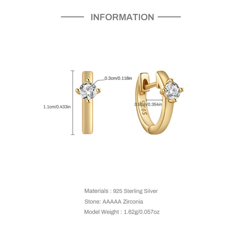Women's Jewelry Simple S925 Sterling Silver Classic Light Luxury Personality Double Row Diamond Earrings Huggie Earring_voghion.com