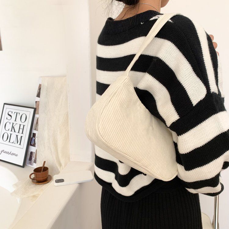 Borsa a tracolla piccola quadrata in velluto a coste retrò alla moda, in peluche, a tracolla singola, autunno e inverno_voghion.com